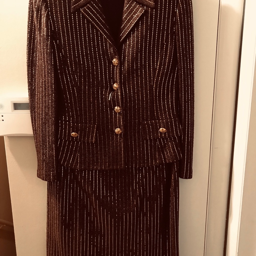 St. John chocolate brown 2pc suit